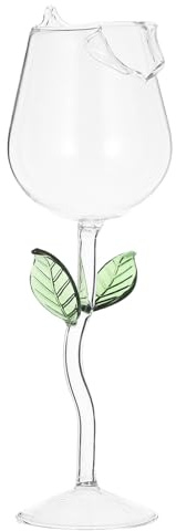 Healifty Verre à Vin Créatif Forme de Rose Gobelet Cocktail Élégant Cristal Transparent avec Pied Tasse Délicate pour Bar et Fête
