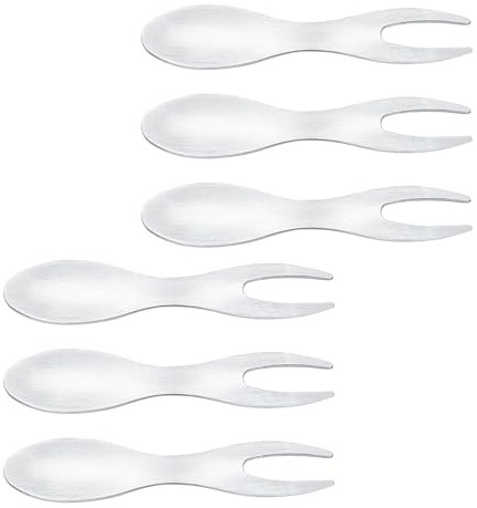DOITOOL Tenedores Pequeños para Aperitivos de Acero Inoxidable 304 Juego de 6 Unidades para Fruta Ensalada y Maíz Utensilios Portátiles para Postres y Cócteles en Reuniones Familiares