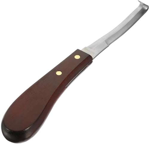 TOGEVAL Cuchillo Profesional para Reparar Cascos Derecho Cortador de Pezuñas de Acero Inoxidable Herramienta Compacta para Uso Diario en Caballos y Ganado Tamaño Compacto y Ergonómico