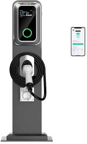 JATRHG K1 Kit terminal de carga S1 wallbox 22kw 32A trifásico cable 8M vehículos eléctricos con poste de soporte + enchufe reforzado impermeable