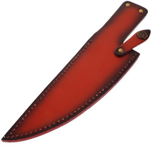 FRCOLOR Étui à Couteau en Cuir Marron 20 Cm pour Couteaux Cuisine, Protège-lames Réutilisable, Protection Sécurisée pour Rangement Domestique, Couvre-lames Pratique pour Chef et Usage