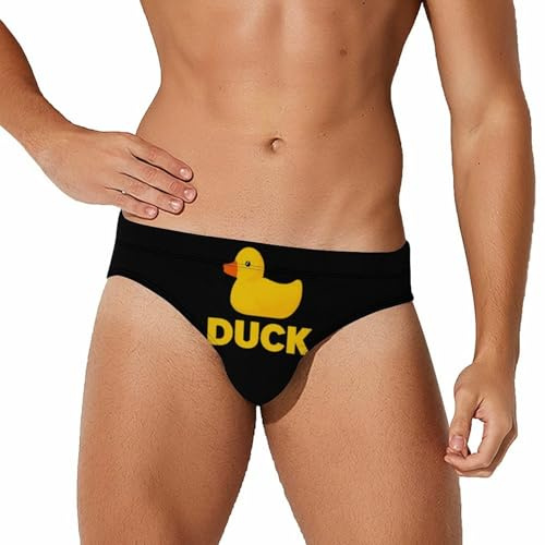 HLBSDM Slip da Bagno da Uomo a Vita Bassa con Stampa di paperella di Gomma, Intimo da Spiaggia.