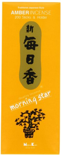 Morning Star, Incienso ámbar, 200 Varillas y Soporte
