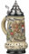 KING Bierkrug rustikaler Bayern Seidel, Staatswappen vorn, seitlich München und Neuschwanstein, Motto Gott mit Dir, Du Land der Bayern 0,5 Liter Bierseidel KI 393-RU 0,5L Bayern