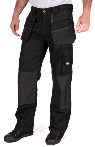 Lee Cooper Workwear LCPNT216 Mens Multi Pocket with Knee Pad Pockets Fixed Holster Work Cargo Trouser,Black,38W/31L