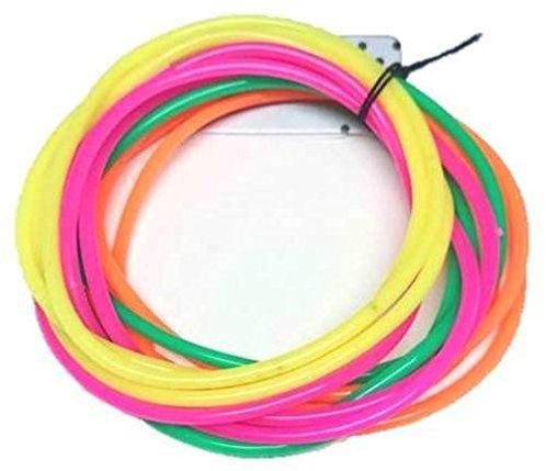 Confezione da 12 bracciali di gomma dai colori fluo accesi, accessori per feste in stile anni ‘80 e per costumi in maschera