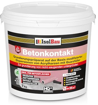 Isolbau Betonkontakt - 7 kg Betongrund zur Grundierung von glatten Untergründen aus Beton und Stahlbeton