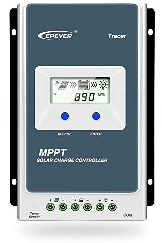 Contrôleur de charge solaire EPEVER MPPT Tracer A Series 10A/20A/30A/40A avec 12V/24V DC Identification automatique de la tension du système(40A)