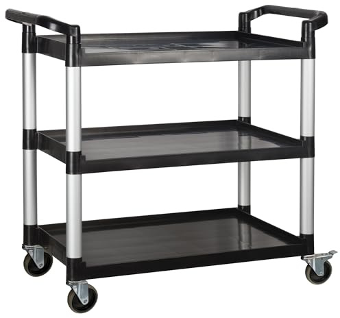 Winco Heavy-Duty Folding Utility Cart, 350 Pound Capacity, Black