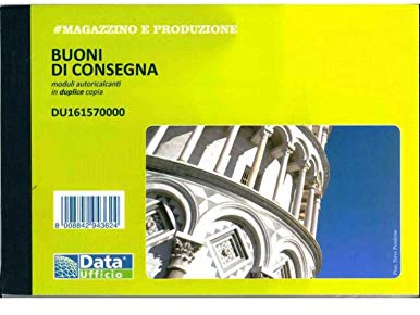 Confezione 40 Blocco Buoni consegna 50x2 Copie Formato Centimetri 11,5 x 16,5 Codice Du161570000 Data Ufficio