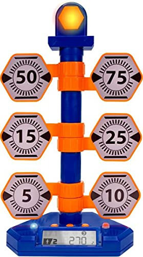 Nerf Elite NER0205 Bulls-Eye Digital Target, Elektronische Zielscheibe für Nerf Pistolen, Gewehre und Waffen, Turm mit 6 schwingenden Zielen und Zähler, mit Licht & Sound, für Kinder ab 8 Jahren