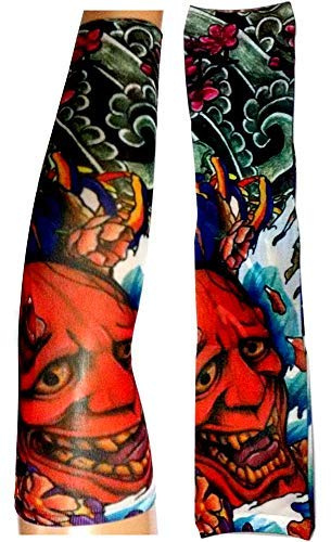 Inception Pro Infinite W88 - Modello 61 - Manicotto Tattoo - Indossabile - Manica - Tatuaggio Finto - Immagine - Diavolo - Demone - Fiori - Fantasia - Scritta - Tatoo - Mezza Manica - Tribale