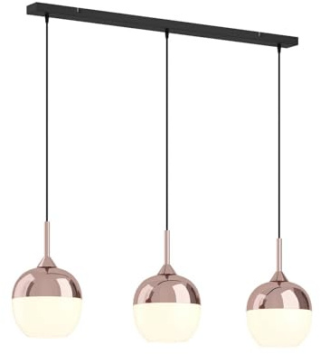 Lindby Pendelleuchte Rangina (Modern) in Kupfer aus Glas (3 flammig, E27) - Hängelampe Esstischlampe Hängeleuchte Wohnzimmerleuchte