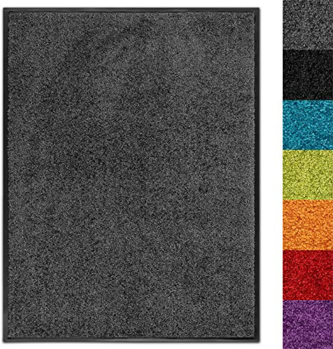 Floordirekt Schmutzfangmatte Use&Wash - Türmatte Sauberlaufmatte Fußabtreter - Fussmatte Teppich - für Flur Eingang Eingangsbereich - rutschfest & waschbar (120 x 300 cm, Anthrazit 03)