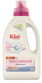 Klar Weichspüler sensitiv 2x750ml, ohne Duft, 30 Waschladungen, für Allergiker, vegan