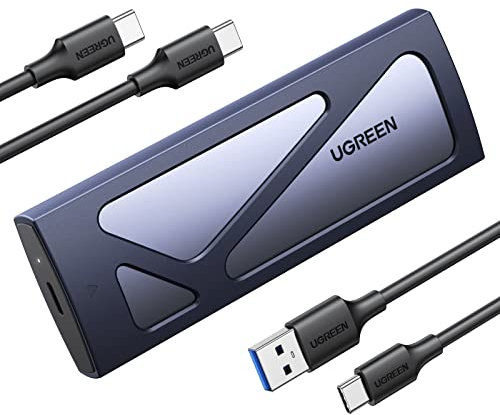 UGREEN Case SSD M.2 NVMe PCIe USB C 3.2 Gen 2 10Gbps UASP, Enclosure Esterno per Disco Rigido 2TB M/M&B Key 2230/2242/2260/2280 con Cavo Compatibile con 970 Evo Plus 980 PRO WD SN770 Kingston Blu