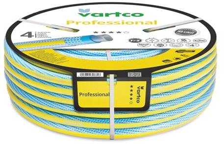 Vartco Professional 4-lagiger Wasserschlauch Gartenschlauch Anti Twist Schlauch Gartenbewässerung Flexibel Flexischlauch UV-beständig 25 Bar (1/2 50m)
