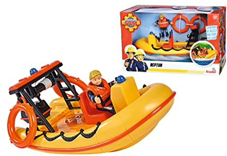 Simba - Vigile del fuoco Sam Neptune, Barca, 20 cm, con action figure Penny a partire dai 3 anni