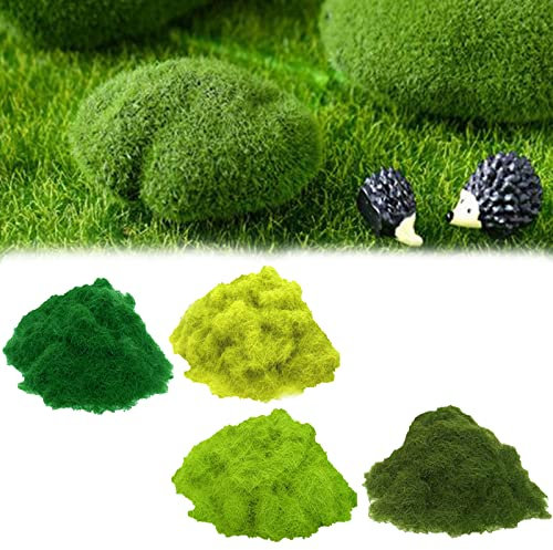 Mocoli 4 Flaschen 240g 5mm Modellbau Gras, Gras Modellbau Zubehör Landschaft Modelleisenbahn Kunstmoos zum Dekorieren Streugras Wiese Statische Gras Herde Wald Landschaft Gelände Eisenbahn Gartenbahn