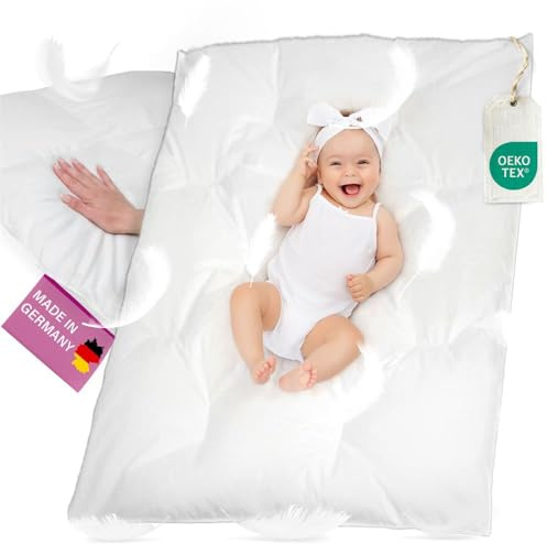 B!HOME Winter 100% Daunen Babystep 100x135cm Kinder Decke Winterbett | Bettdecke Steppbett Steppdecke Kinderbett Füllung 400g Bezug 100% Baumwolle