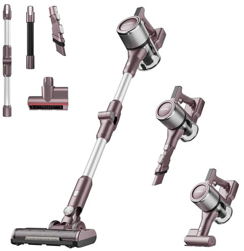 Eureka AK10 Pro Leichter Akku Staubsauger, 29000pa Kabelloser Staubsauger Leistungsstarker 60min Laufzeit mit LED-Anzeige, Flex-Schlauch, Stabstaubsauger für Tierhaare Hartböden Teppiche