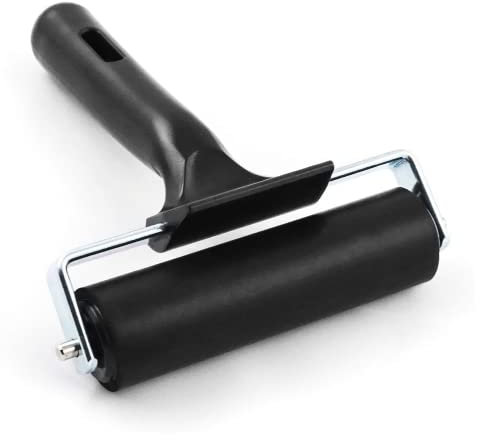 Tokaneit Gummi Walze zum Drucken, Gummiwalzen, Kleberwalze, Tintenfarbenblock Walze Druck, Art Craft Ölgemälde Tool Gummiwalz für Blockdruck und Handwerk, Schwarz, 10 cm