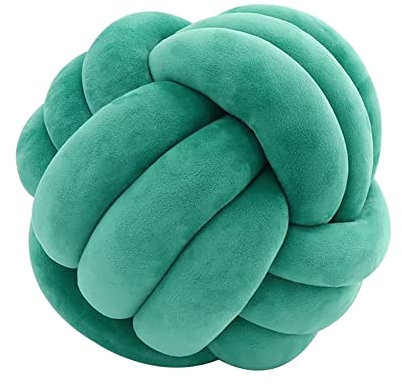 VFDC Knotenkissen, Couchkissen, Sofa Kissen, Knoten-Ball-Kissen, Deko Zierkissen, Geknotetes Kissen für Sofa, Rund Knoten Kissen, Deko Knoten, Knot Pillow Ball, Grün, 20cm