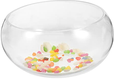Mipcase 1 Satz Transparentes Glas-aquarium Blase-fischglas Schüsselvase Aus Glas Süßigkeiten Gericht Fischschalen Für Tafelaufsätze Rundes Terrarium Goldfischglas Betta Fisch Büro Pflanzer