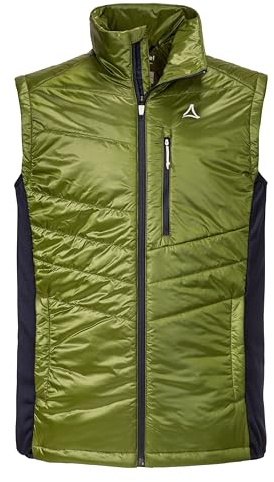Schöffel Herren Hybrid Vest Stams M, Outdoor Weste mit 4D BODY MAPPING, strapazierfähige, atmungsaktive Funktionsweste mit Taschen, calla green, 50
