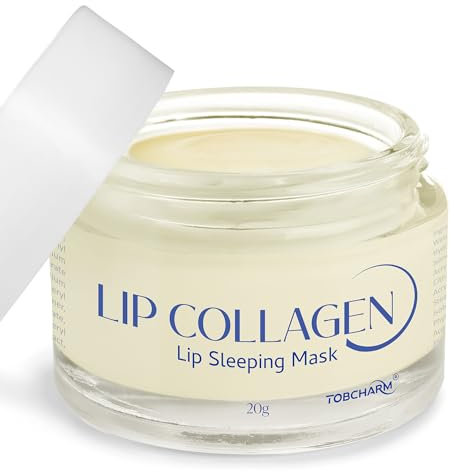Tobcharm Lip Sleeping Mask (20g) - Maschera Notturna con Collagene, Acido Ialuronico e Complesso Peptidico: Lip Plumper per Labbra Piene, Riparate e con Rughe Ridotte