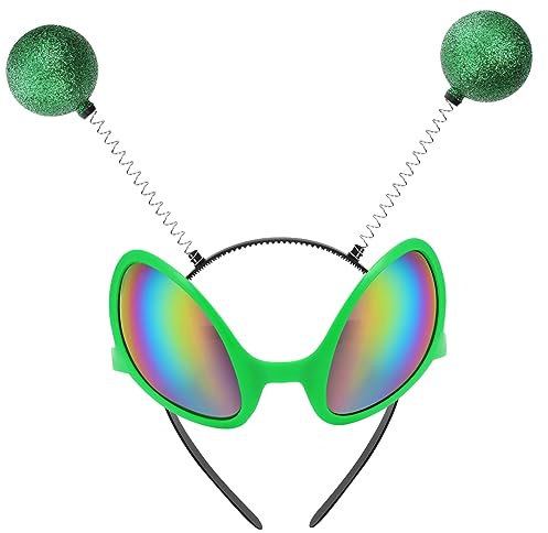 ABOOFAN 2 Ensembles Bandeau Casque Bal Décor Maquillage Accessoires Plastique Lunettes Martien Antenne Bandeau Cosplay Costume Fête Célébration Lunettes Cheveux