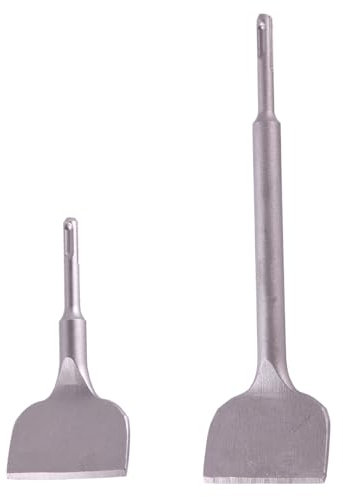 2PCS SDS Plus Chisel Tile Chisel Bits, Bent Concrete Tile Removal Chisels, Wide 75mm X 160mm & 275mm Angled Bent Chisel Tile Removal Chisel Tool Hammer Drill Chisel Bit Kit