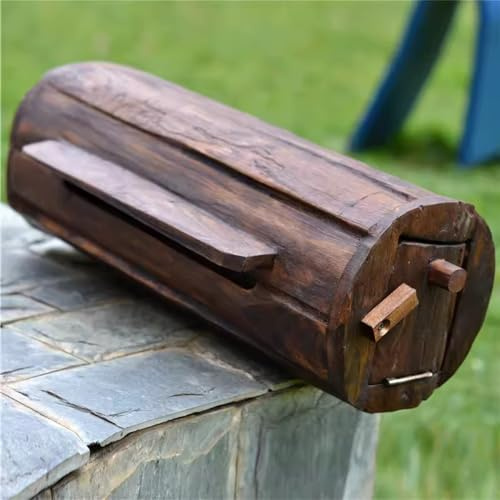 ZCBYBT Long Round Letter Box Outdoor Wooden Post Box Wall Mounted Letter Box Home Garden Decoration