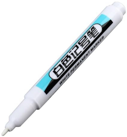 Weißer Lackstift, Acrylfarbe, weißer Marker für Steinmalerei, Stein, Keramik, Glas, Holz, Reifen, Stoff, Metall, Leinwand