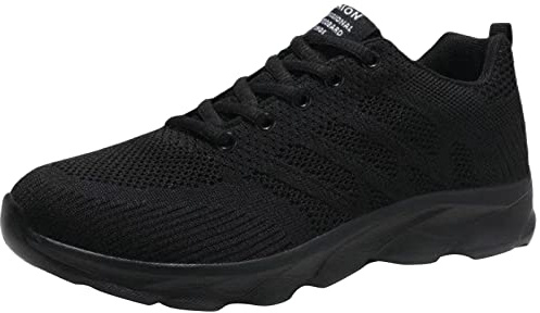 vejtmcc Zapatos de seguridad para mujer, sin cordones, ligeros, deportivos, con puntera de acero, cómodos, cojines de aire, transpirables, ligeros, para correr, color negro, Negro , 38 EU