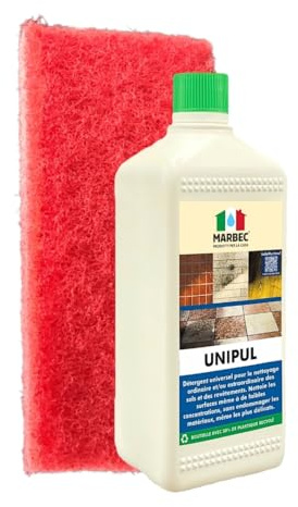 MARBEC UNIPUL 1LT + TAMPON ROUGE Nettoyant universel concentré pour tous les types de sols et de revêtements