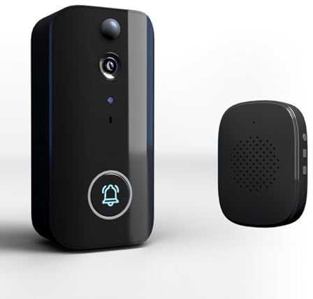 1080P Trådlös Dörrklockakamera, Full HD IR Night PIR Rörelsedetektering 5G WiFi-anslutning med Brusreducering för äldre Barn Kvinnor Ensamma Hemma