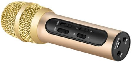 TOGEVAL 1Juego Micrófono de Mano Profesional para Cantar Estudio Micrófono Karaoke Portátil con Función de Acompañamiento para Eventos