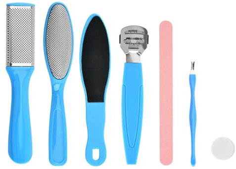 EYVRPAU Set Professionale Pedicure 7 pezzi, Raspa a Doppia Superficie Abrasiva, Superficie Abrasiva Kit per Pedicure per Calli, Duroni, Rimuove la Pelle Morta Rimozione Calli, Talloni Screpolati