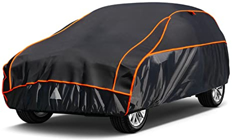 kayme Hagelschutzplane Auto Autoabdeckung Wasserdicht Atmungsaktiv. SUV Hagelschutzgarage, Abdeckplane für Hagel Sonne Regen Schutz, Hagelschutz vollgarage für 4X4 (490 bis 510cm) Schwarz