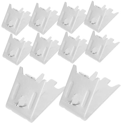 UKCOCO 10pcs Freezer Storage Rack Shelves Brackets Stainless Steel Hooks Replacement Clips for Refrigerator Fridge Freezer Cabinet Secure Shelf Support