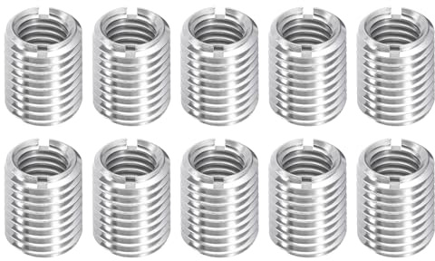 sourcing map Lot de 10 inserts filetés M12-1,75 x 20 et M16-2 x 20 en acier inoxydable 303 pour réparation d'équipements mécaniques