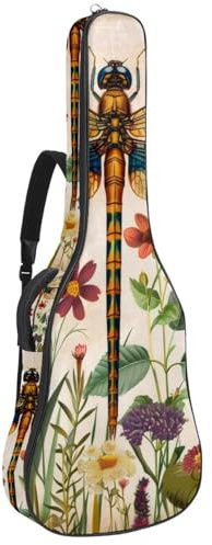 Gitarrentasche in voller Größe, 101,6 cm, 104,4 cm, 106,7 cm, Tragetasche für E-Bass, klassische Gitarre, Katzenpfotenmuster, Mehrfarbig 04, 42.9x16.9x4.7 in, Lässiger Tagesrucksack