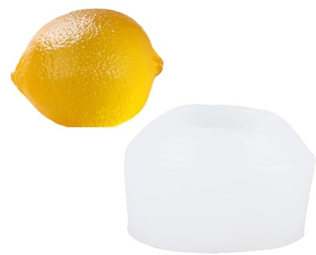 Avejjbaey 3D-Zitronen-Frucht-Silikonform für Seifenherstellung, Obst-Zitronenform, Silikonformen für Epoxidharz-Bastelarbeiten