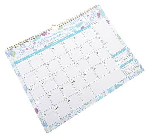 JEWEDECO Monate Englischer Wandkalender Hängender Schreibtischkalender Mit Notizfeld Minimalistischer Planer Für Büro Und Zuhause Amerikanische Feiertage Leicht Und Langlebig