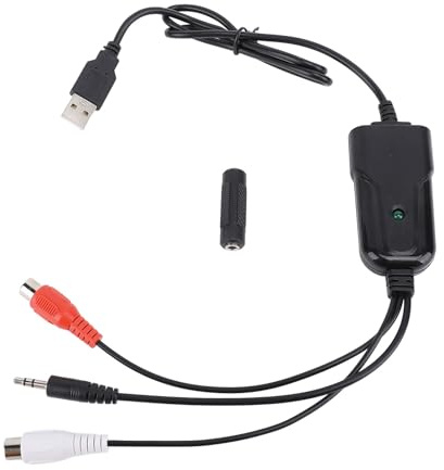 USB-Audio-Capture-Karte Grabber, Sound Capture-Karte mit 3,5mm und AV-Schnitts Tellen, Unterstützung Wins 2000, Vista, Seven, 7, 8, 10, 11, für Längere Aufnahmen