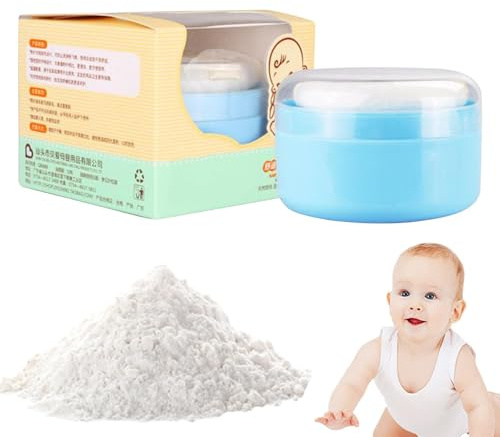 manhegari Körperpuderbehälter | -Bade-Staubbox | Körperpuderquaste und Behälter für Bad und Reisen, ideal für Frauen und Babys