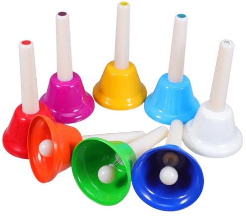 Garneck 8stücke Bunter -handglocken Für Junge Mädchen Musikinstrumente Für Kleinkinder Spielzeuginstrumente Musikspielzeug Handpercussion