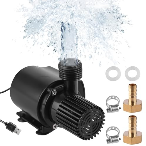 Bomba de agua DC12V 800L/H 5M, 15W Brushless Sumergible, Mini Acuario, Pequeña Fontäne Pumpe, Silenciosa Bomba para Fuente Solar, Estanque, Acuario, Sistema de circulación de agua