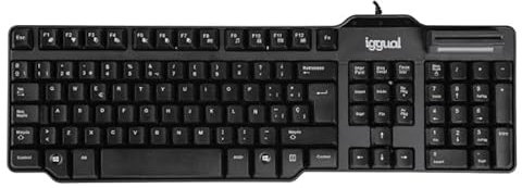 VoltShine Teclado con Lector de DNI, tecnología SMARTcard, conexión USB; Ideal para identificación y Acceso a Servicios electrónicos.